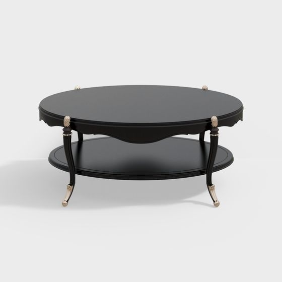 Chic Oval Coffee Table 3D model for Elegant Spaces