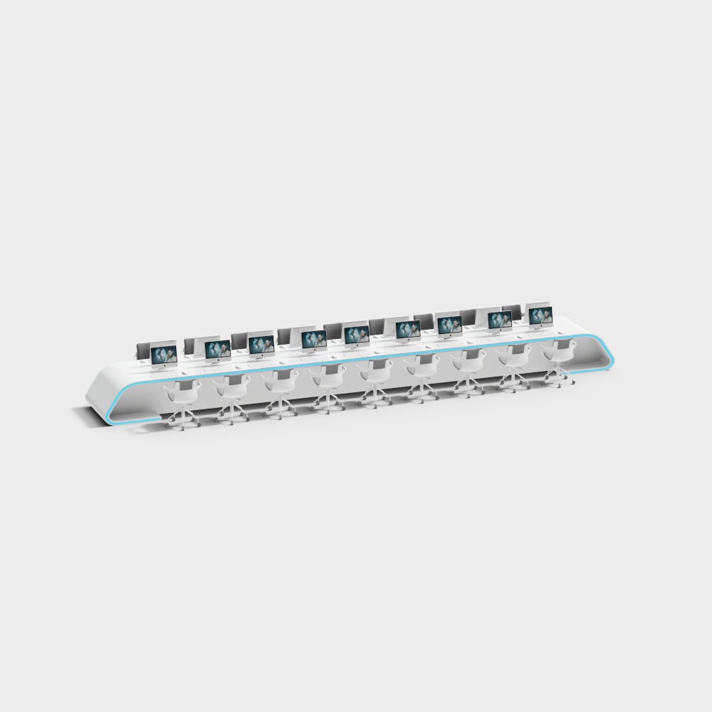 Computer room desk and chair combination