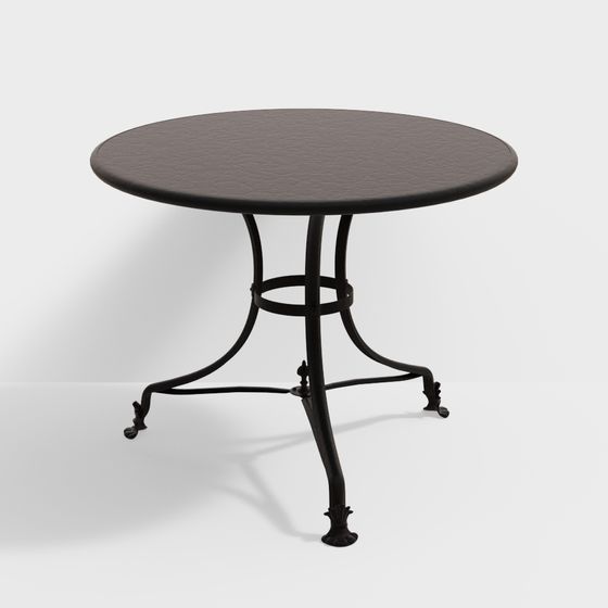 Vintage Iron Round Table 3D model