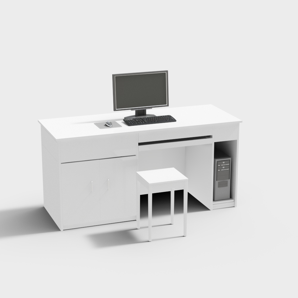 Urban Workspace Low-Polygon 3D model