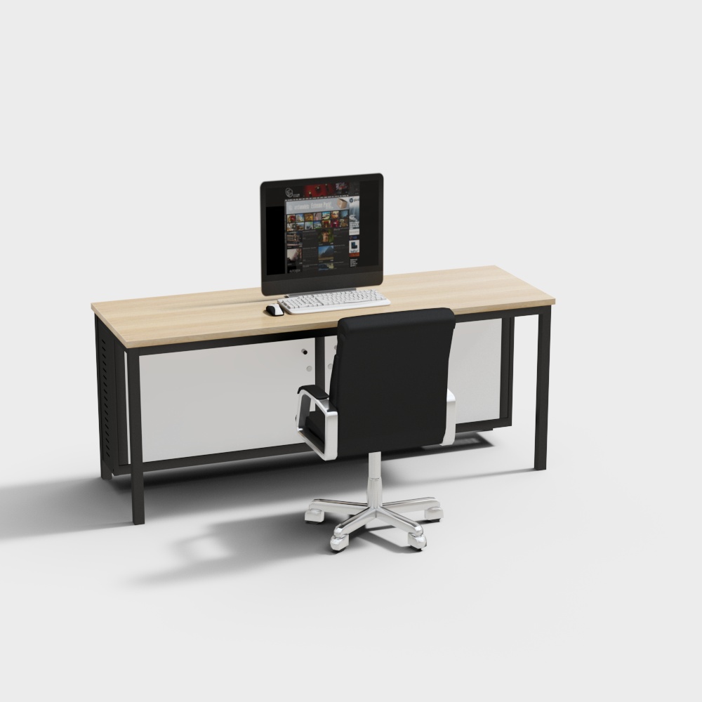 Computer room desk and chair combination