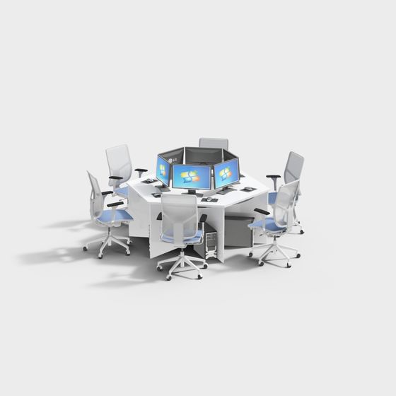 Minimalist Six-Person Conference Table 3D model
