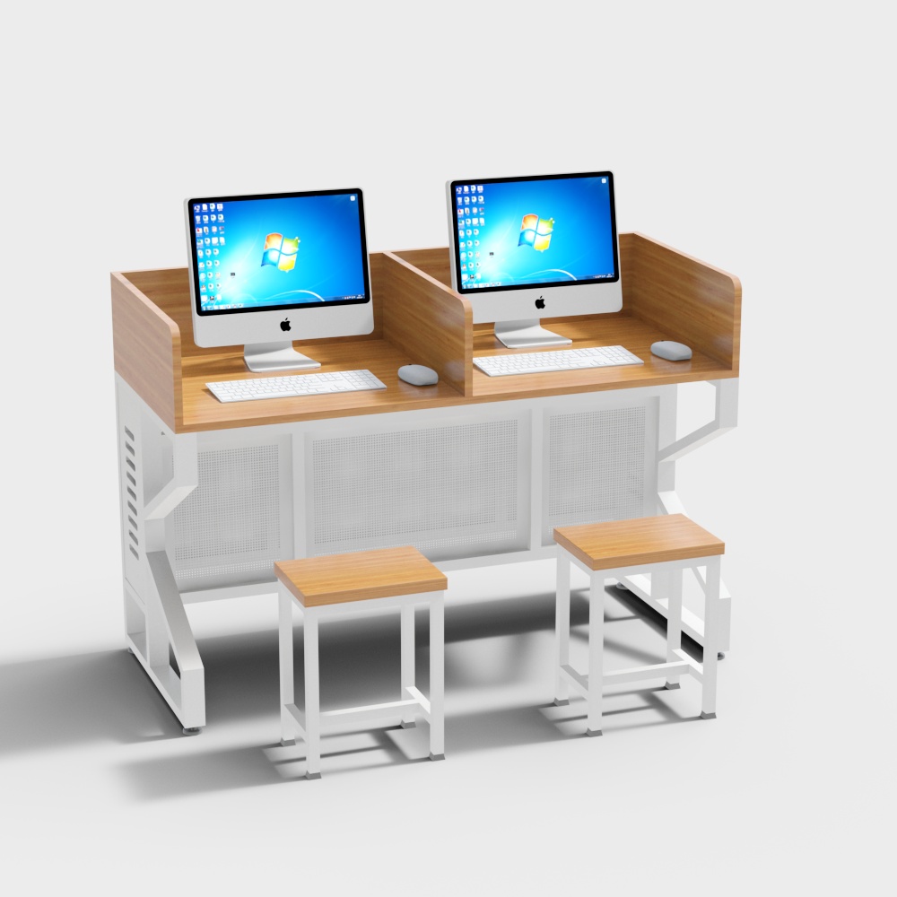 Computer room desk and chair combination