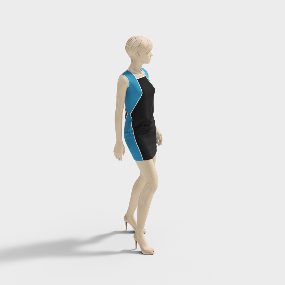 Elegant Low-Poly Dress 3D Model Design