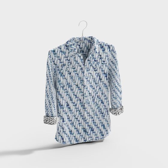 Blue Brushstroke Shirt 3D model
