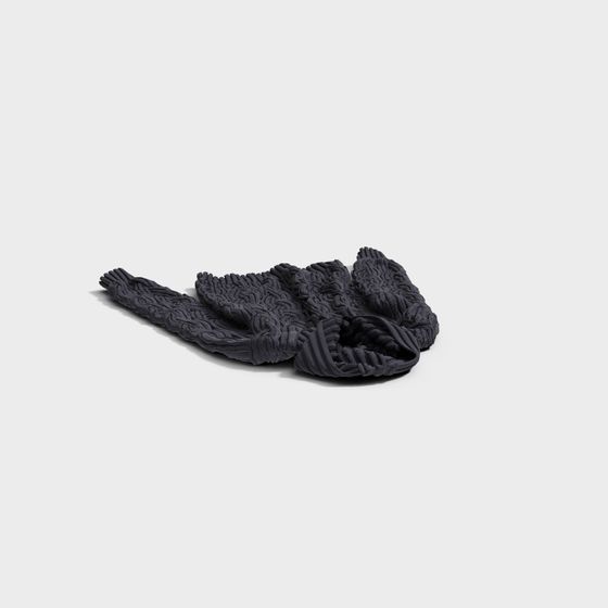 Elegant Black Woven Slippers 3D model for Creative Projects