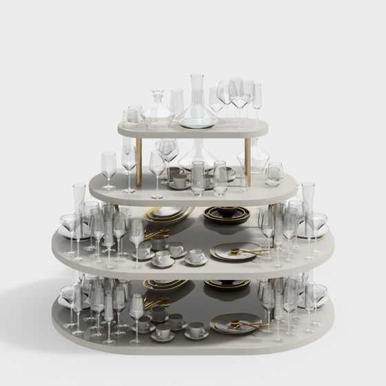 Elegant Drink Display Rack 3D model