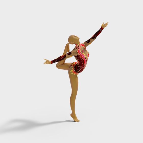 Dynamic Gymnast in Action 3D Model for Creative Projects