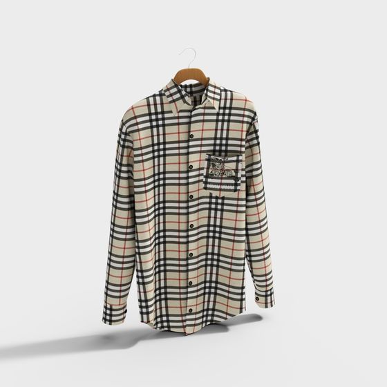 Vintage-Inspired Plaid Shirt 3D model