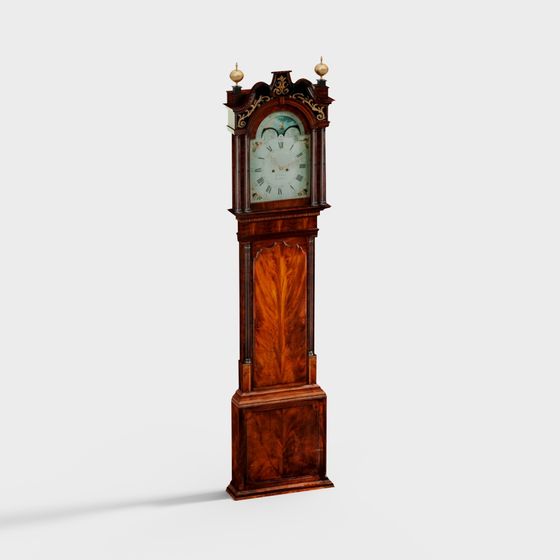 Grandfather Clock 3D model - Vintage Elegance