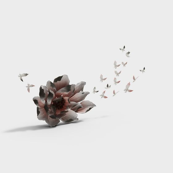 Low-Poly 3D Flower Model with High Detail
