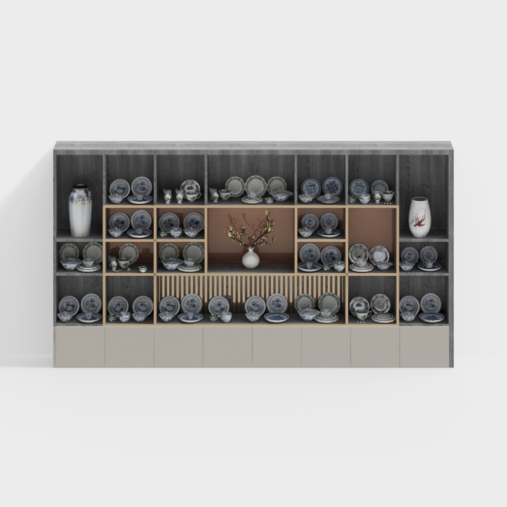 Bowl ceramic display cabinet