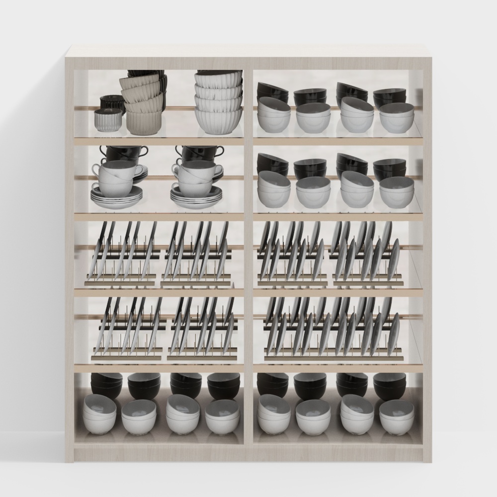 Tủ trưng bày bát sứ