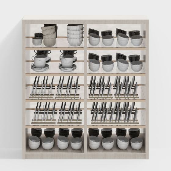 Modern Minimalist Kitchen Storage Cabinet 3D model
