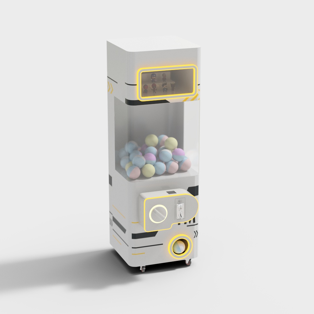 Lucky spin white gashapon machine