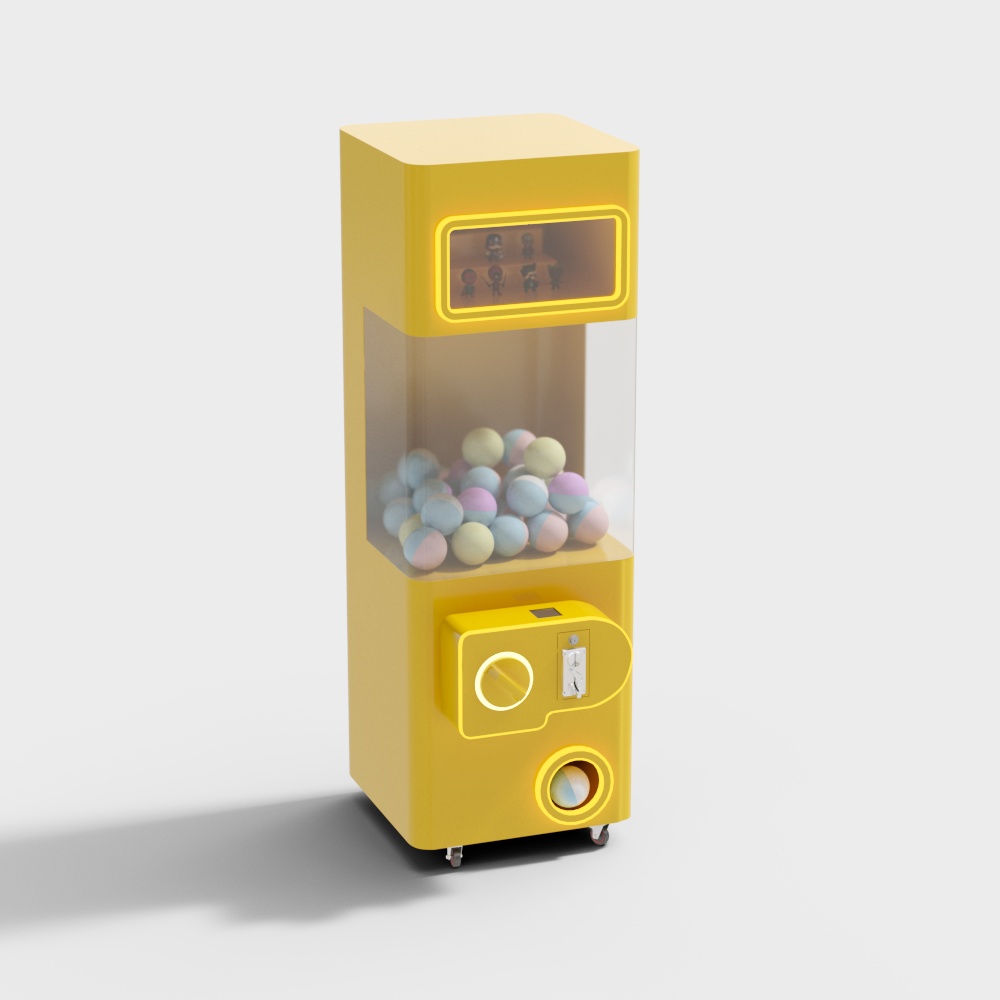 Lucky spin yellow gashapon machine