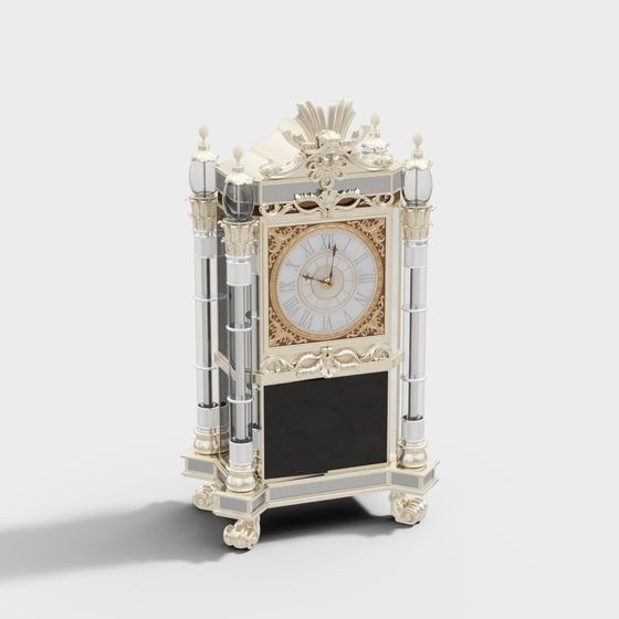 Elegant Low-Poly Clock 3D model