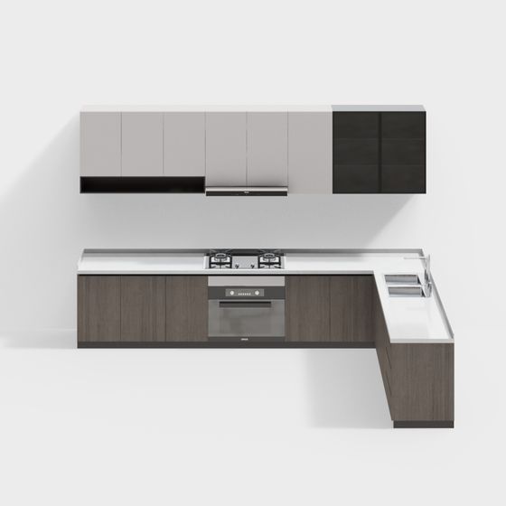 Modern Minimalist Kitchen 3D model
