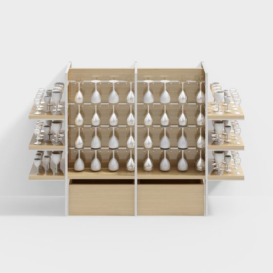 Stylish Low-Poly Wine Rack 3D model