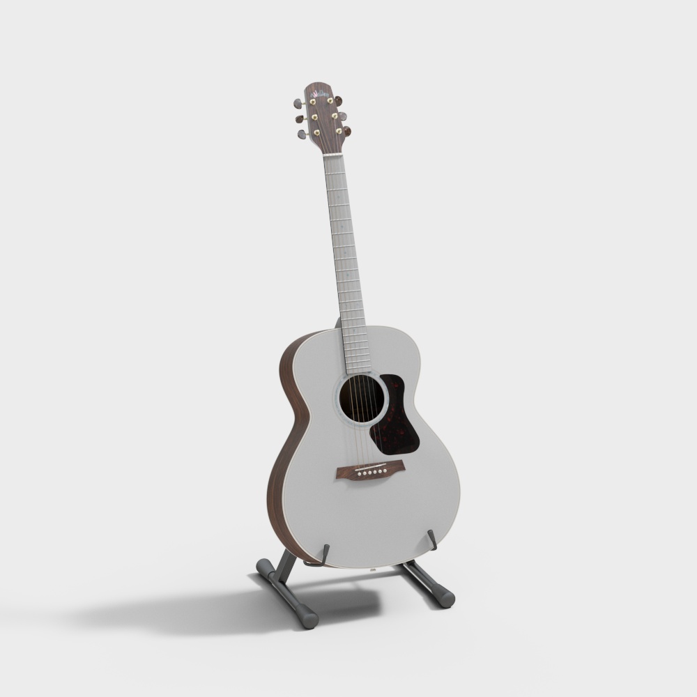 Elegant Low-Poly Guitar 3D model