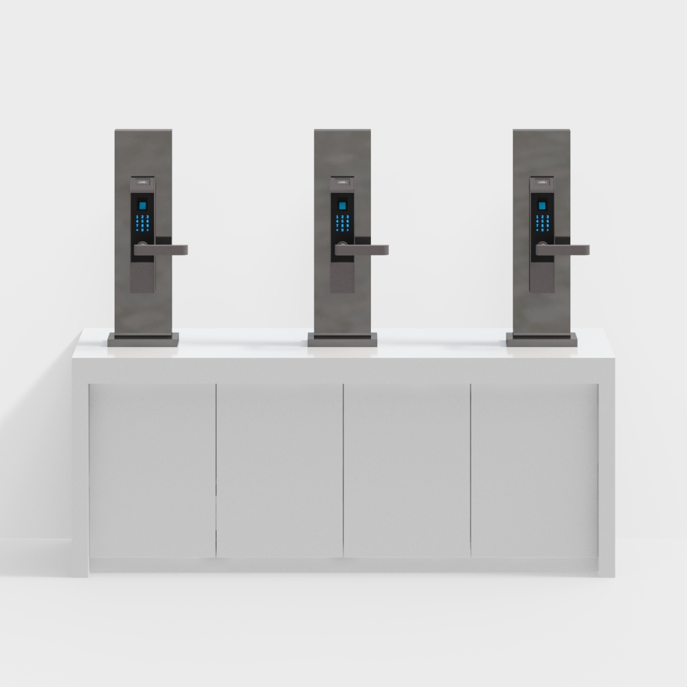 Door lock elongated exhibition stand