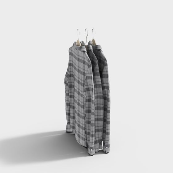 Stylish Low-Poly Checkered Shirt 3D model