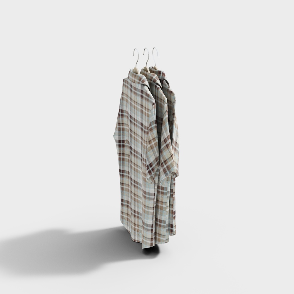 Low-Poly Checkered Shirt 3D Model