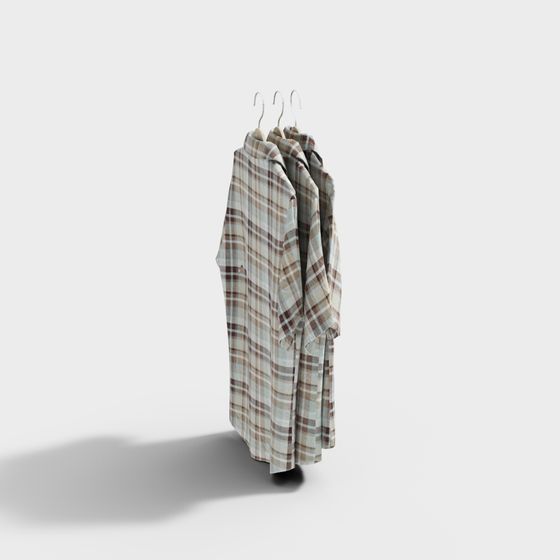 Low-Poly Checkered Shirt 3D Model