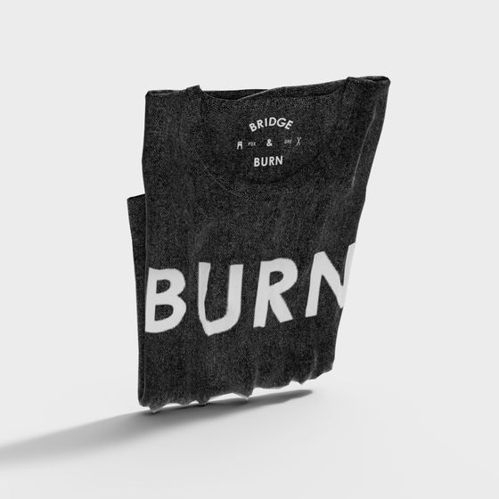 Bridge & Burn Low Poly T-Shirt 3D model for Modern Designs