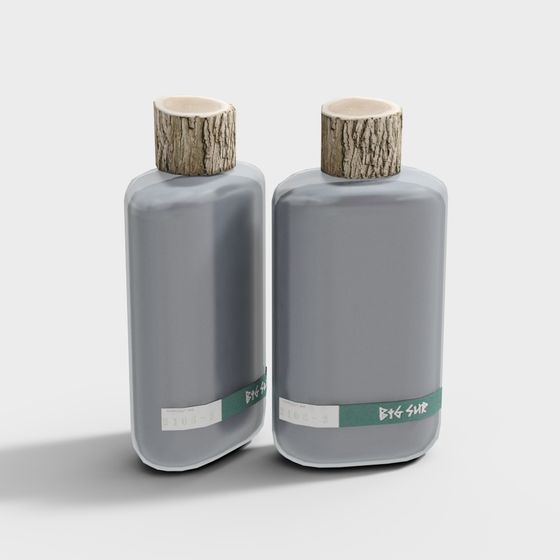 Nature-Inspired Gray Bottle 3D model