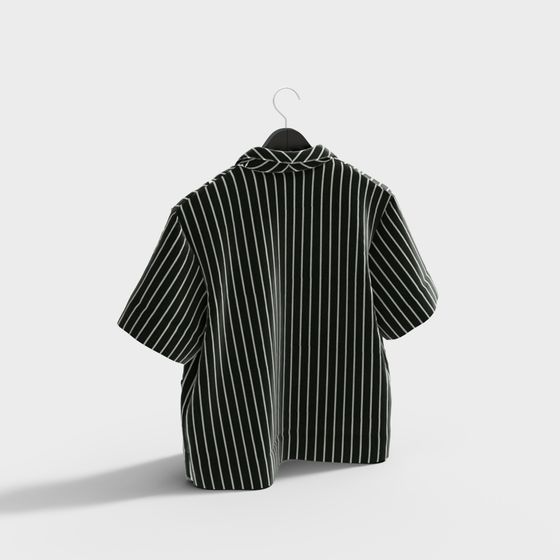Black and White Striped Shirt 3D model