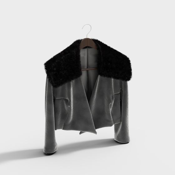 Stylish Fur Jacket 3D model for Urban Fashion