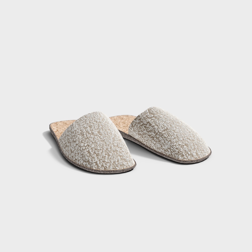 Cozy Low-Poly Slippers 3D Model