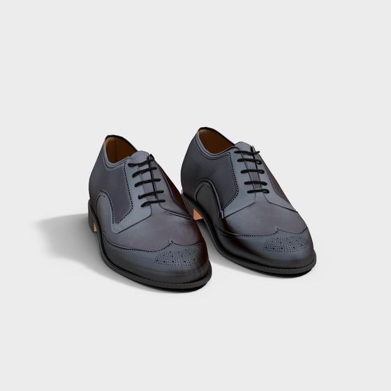 Classic Wingtip Oxford Shoe 3D model