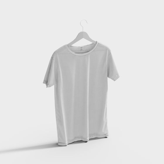 Simple Gray T-Shirt 3D model