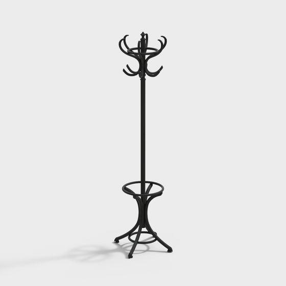 Elegant Low Poly Coat Rack 3D model