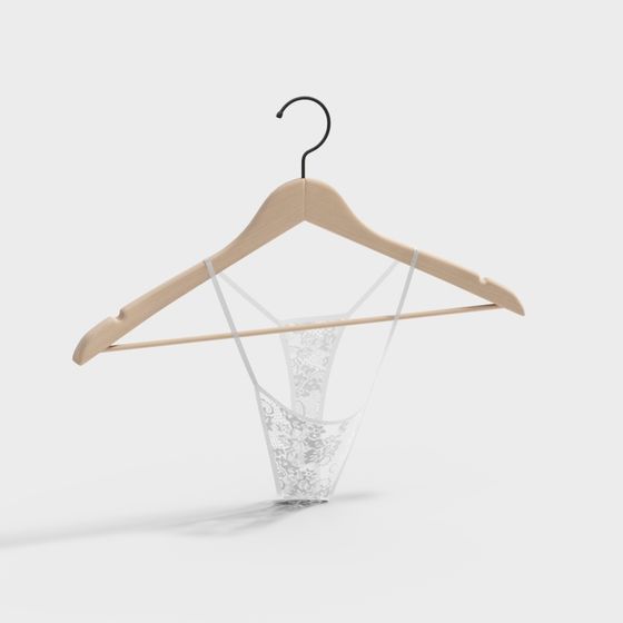 Elegant Lace Lingerie and Hanger 3D model for Designers