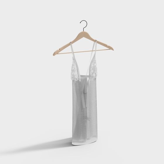 Lace Nightgown on Hanger 3D model