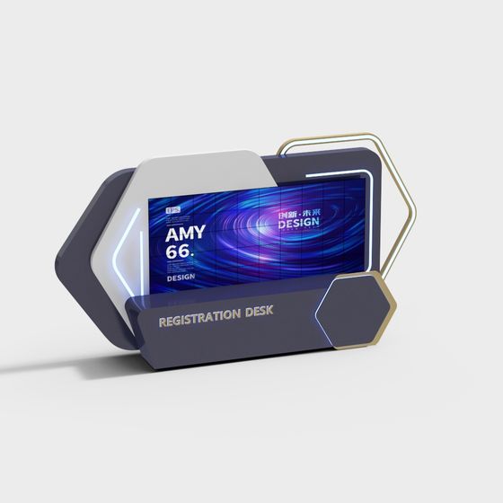 Futuristic Registration Desk 3D model