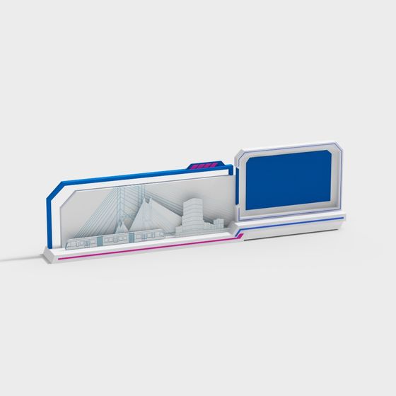 Futuristic Train Display Platform 3D model