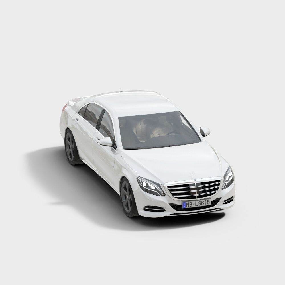 S-Class Luxury Car 3D model with Low Polygon Style