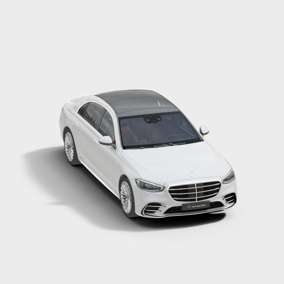 Elegant Low-Poly Mercedes S-Class 3D Model