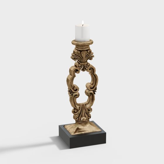 Elegant 3D Candle Holder Model for Timeless Interiors