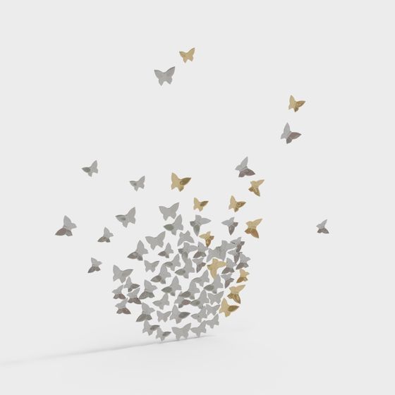 Butterfly Dance Low Poly 3D Model