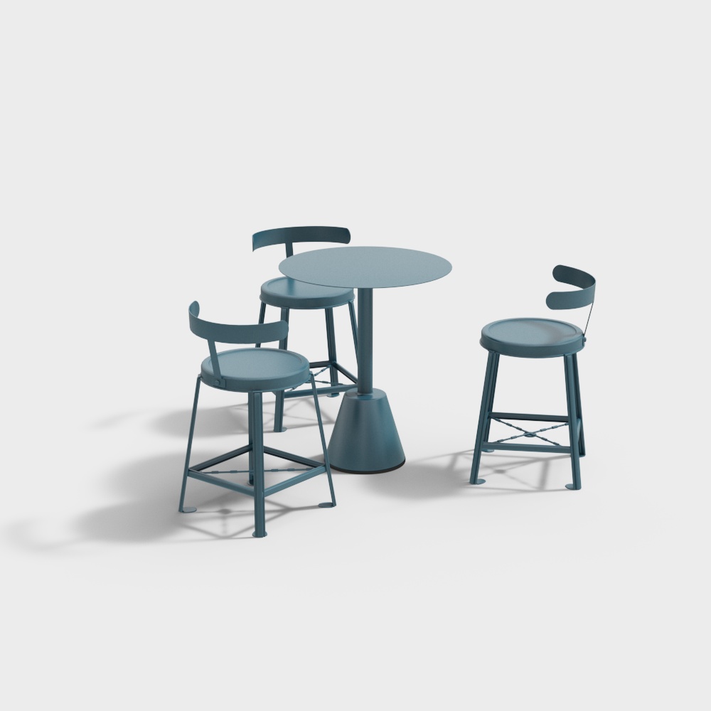 Milk tea shop high table and chair combination
