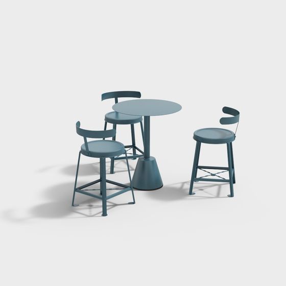 Elegant Outdoor Table and Chairs 3D model for Creative Spaces