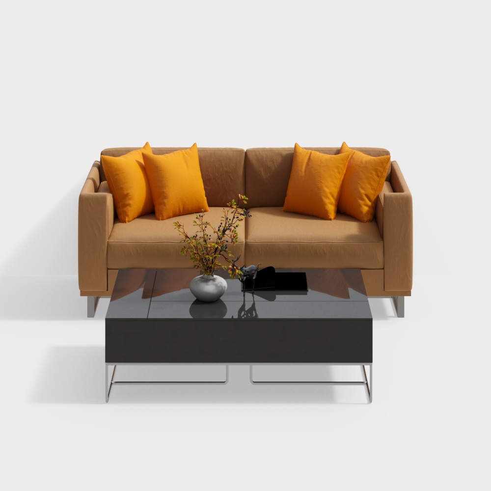 Casual sofa and coffee table combination