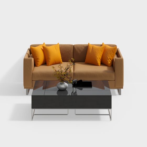 Stylish Low-Polygon 3D Sofa Model