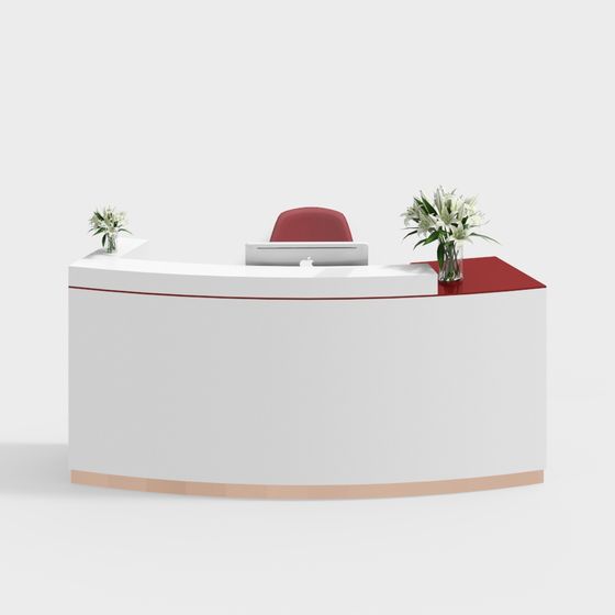 Modern Minimalist Reception Desk 3D model