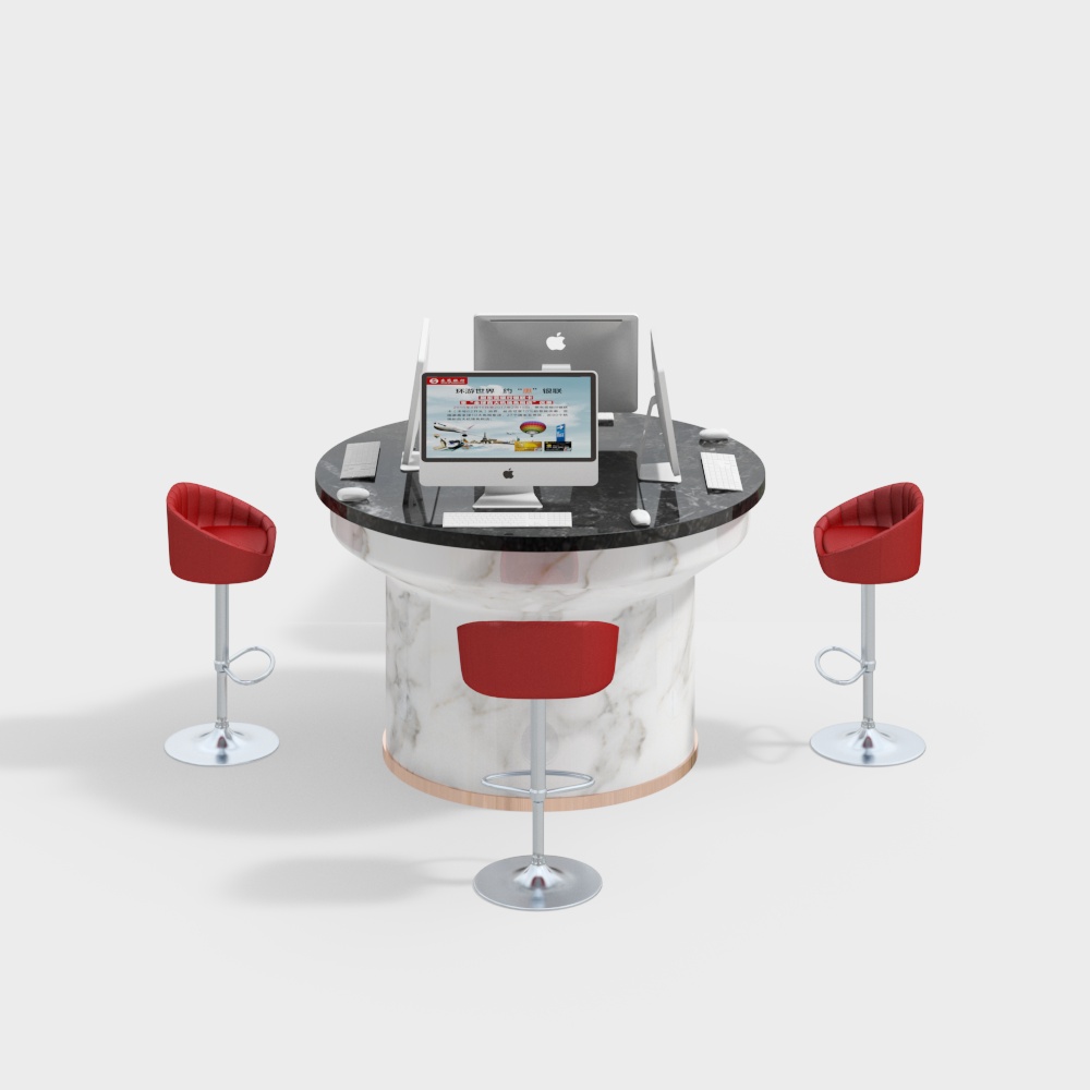 Bank lobby self-service desk